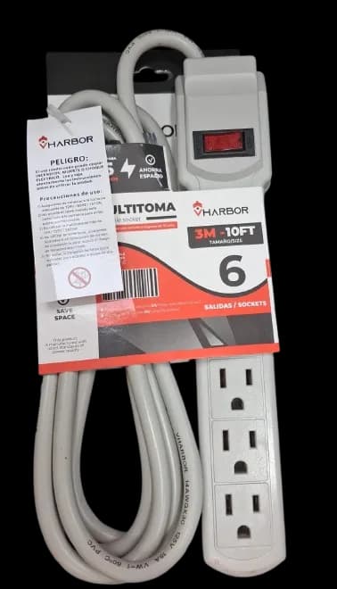 Toma multiple x6 Cable de 3mts VHarbor(S-25-3M)