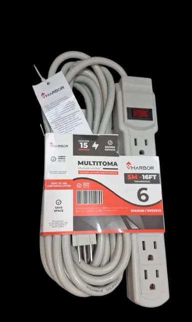 Toma multiple x6 Cable de 5mts VHarbor(S-25-5M)