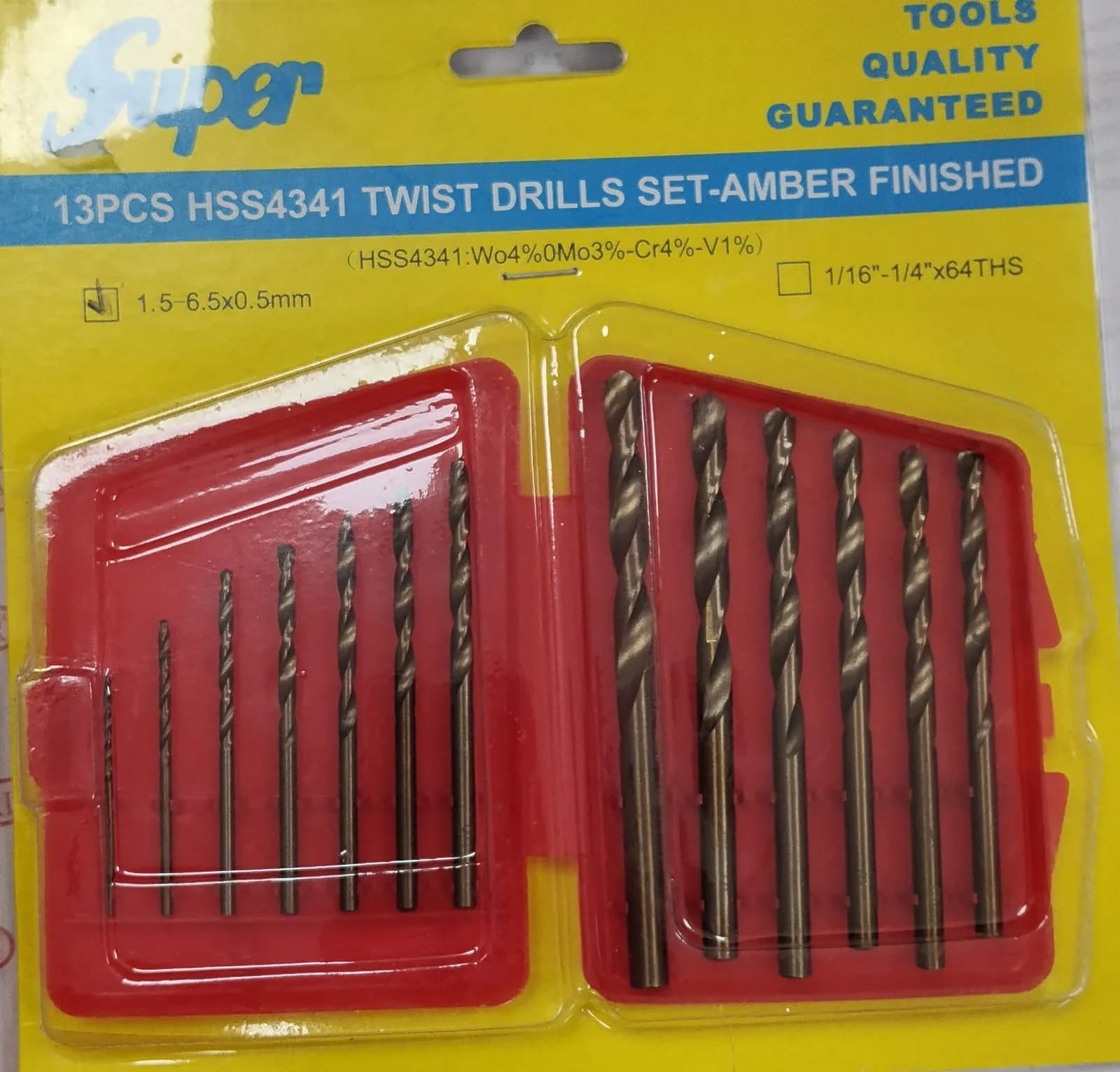 Juego Brocas H.S.S.(13 Piezas)1.5 - 6.5 X 0.5 mm