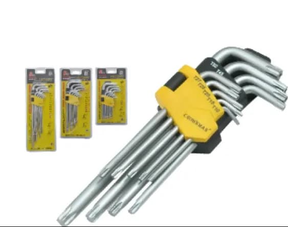 Juego Llaves Torx x 9Pz -T10-T50 Largas