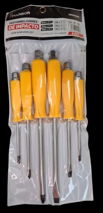 Destornillador Amarillo de Golpe x 6 VHarbor(SDY-8050)